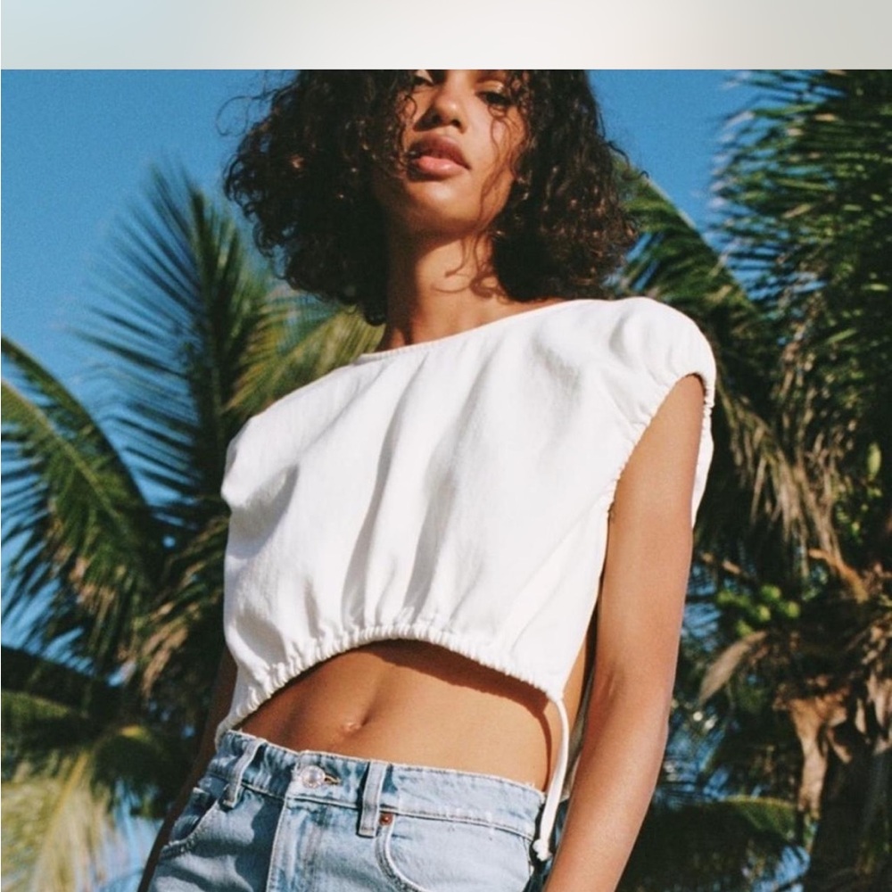 Zara Crop Open Side Tie Top